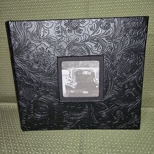 Black Floral Embossed Photo Album - Holds 5x7 Pictures or Smaller